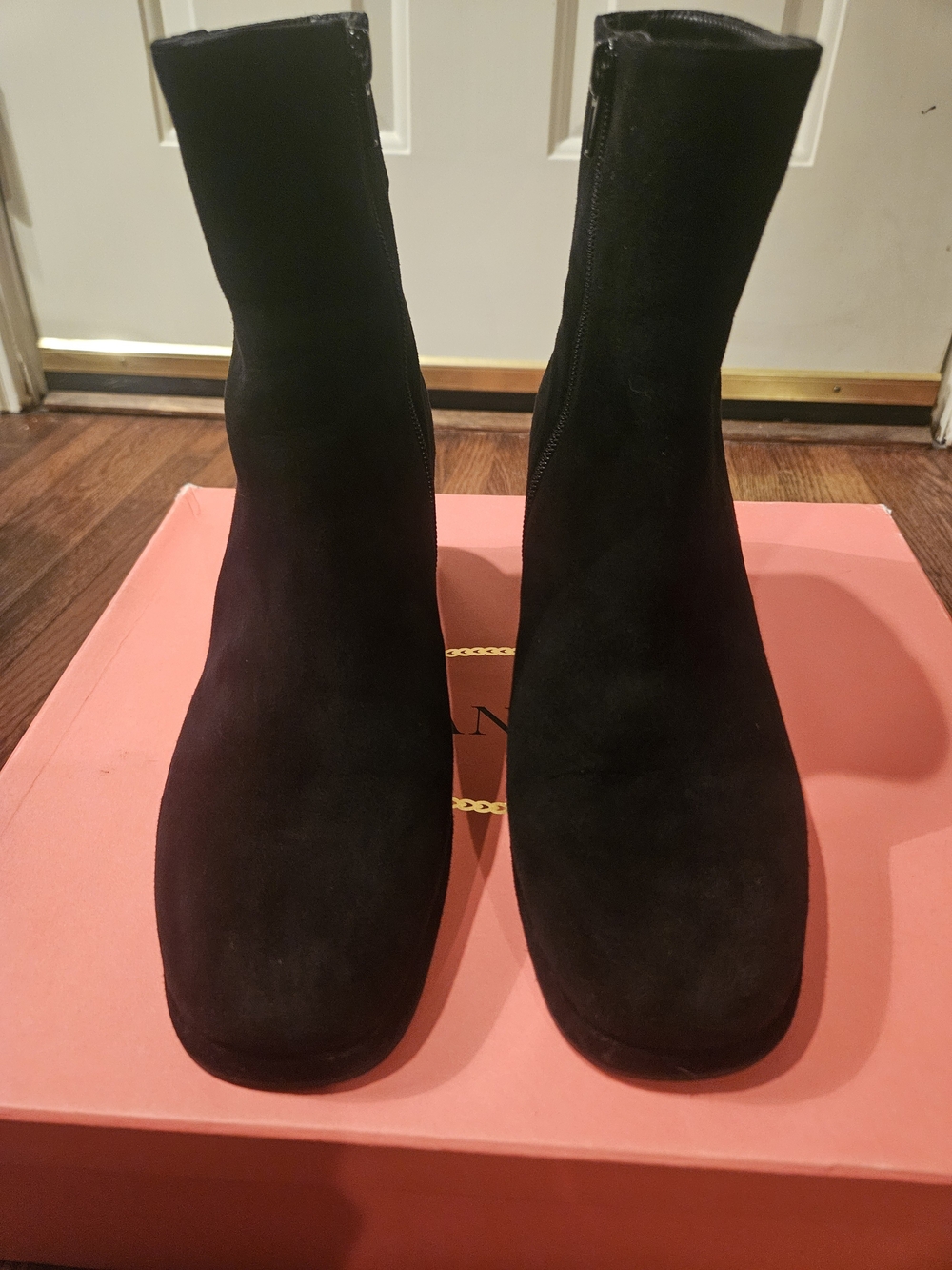 Vaneli Black Suede Ankle Boots | Block Heel Booties | Size 8M